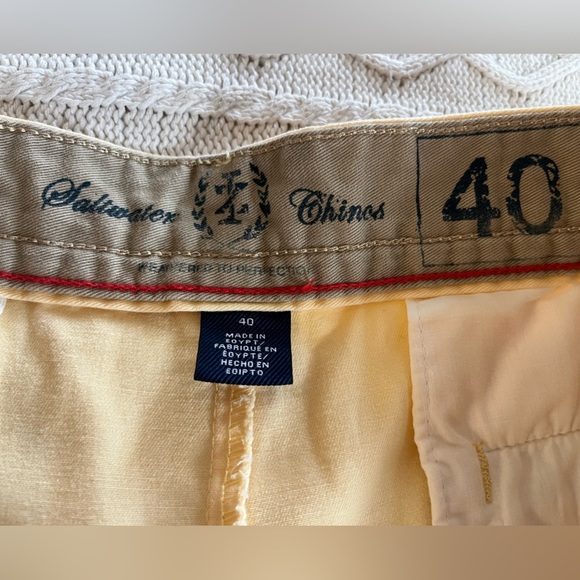 IZOD Saltwater Chinos Light Yellow Flat Front Dress Shorts Men’s Size 40W - Picture 11 of 15